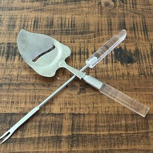 Bundle of (2) Vintage Clear handle kitchen tool